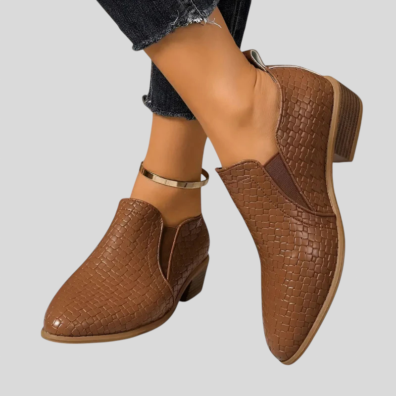 Aaliyah | Braided Ankle Boots with Block Heel