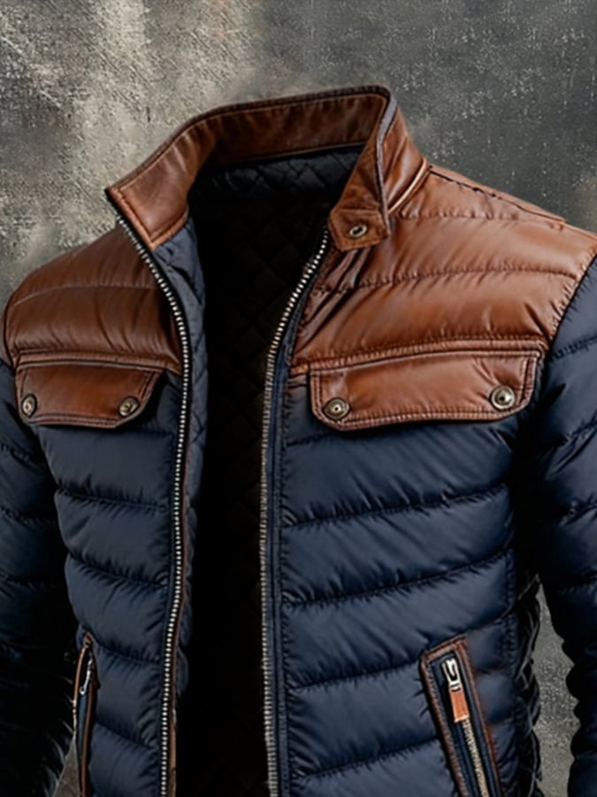 Alec | Quilted Jacket with Leather Accents