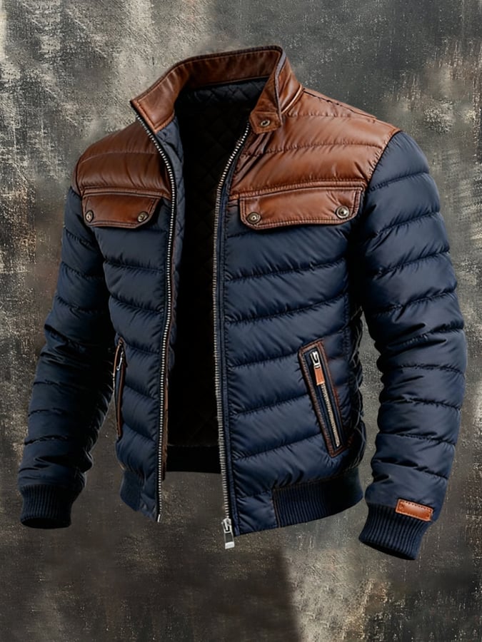 Alec | Quilted Jacket with Leather Accents