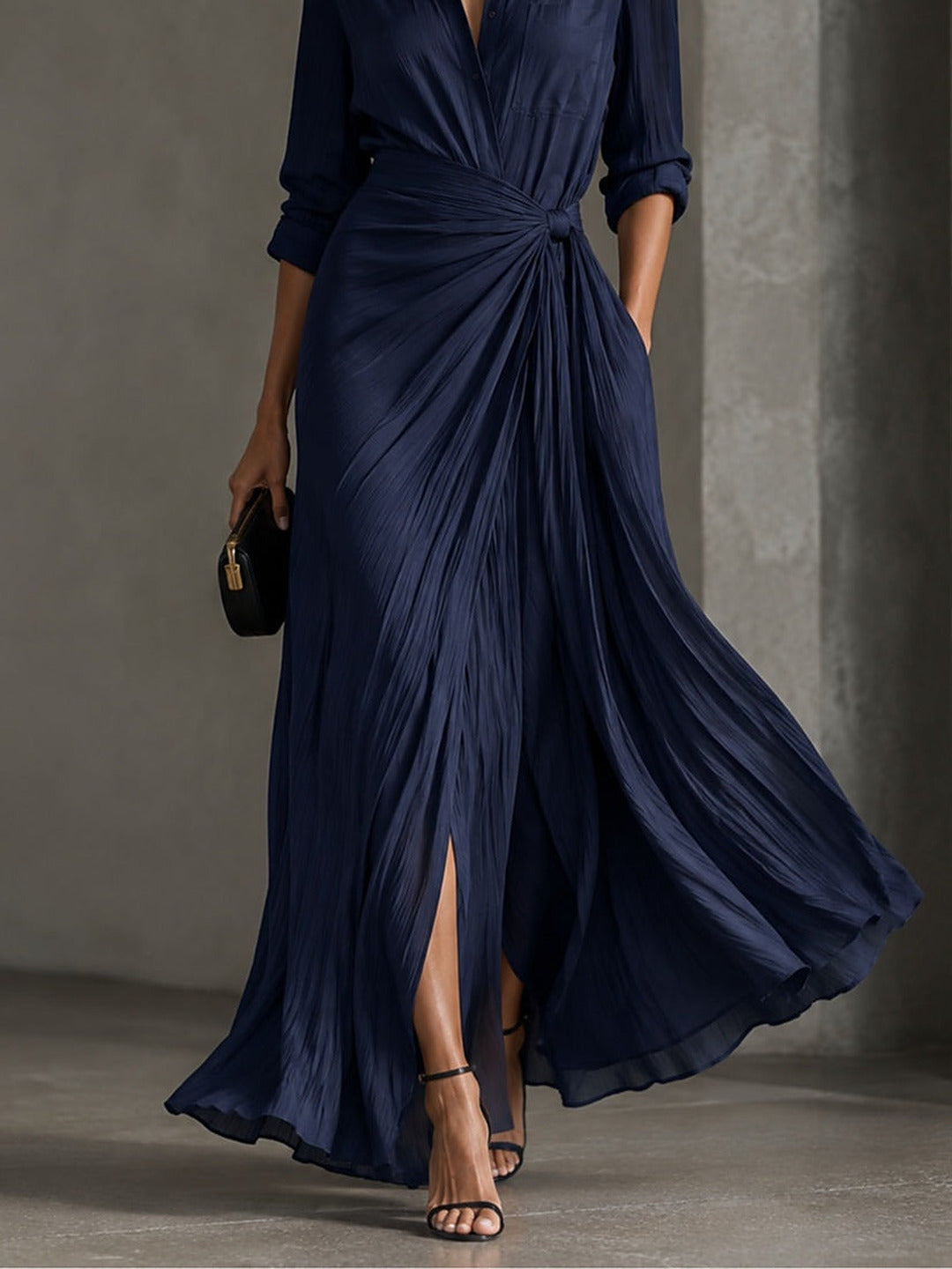 Allegra | Tie-Waist Shirt Maxi Dress