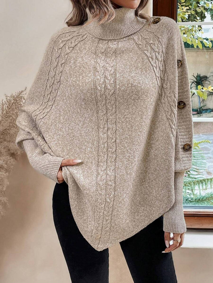 Annelise | Cable-Knit Batwing Poncho Sweater