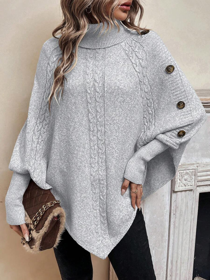 Annelise | Cable-Knit Batwing Poncho Sweater