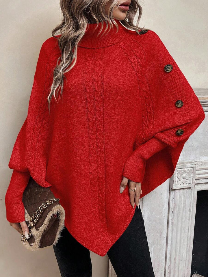 Annelise | Cable-Knit Batwing Poncho Sweater