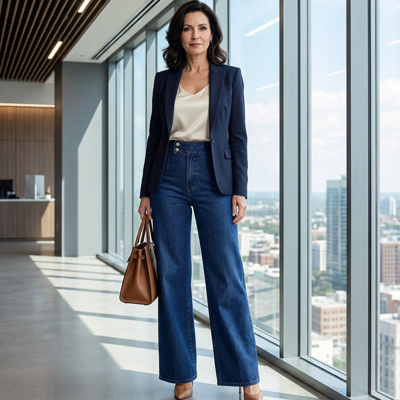 Aria | High-Waist Wide Leg Jeans