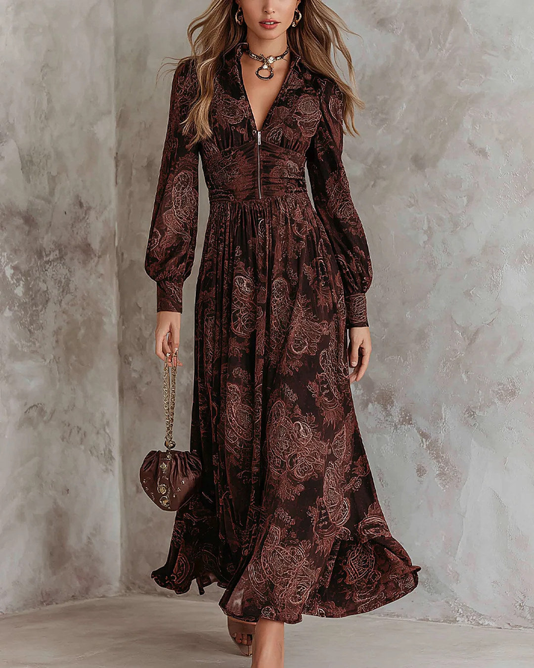 Arianna | Paisley Maxi Dress