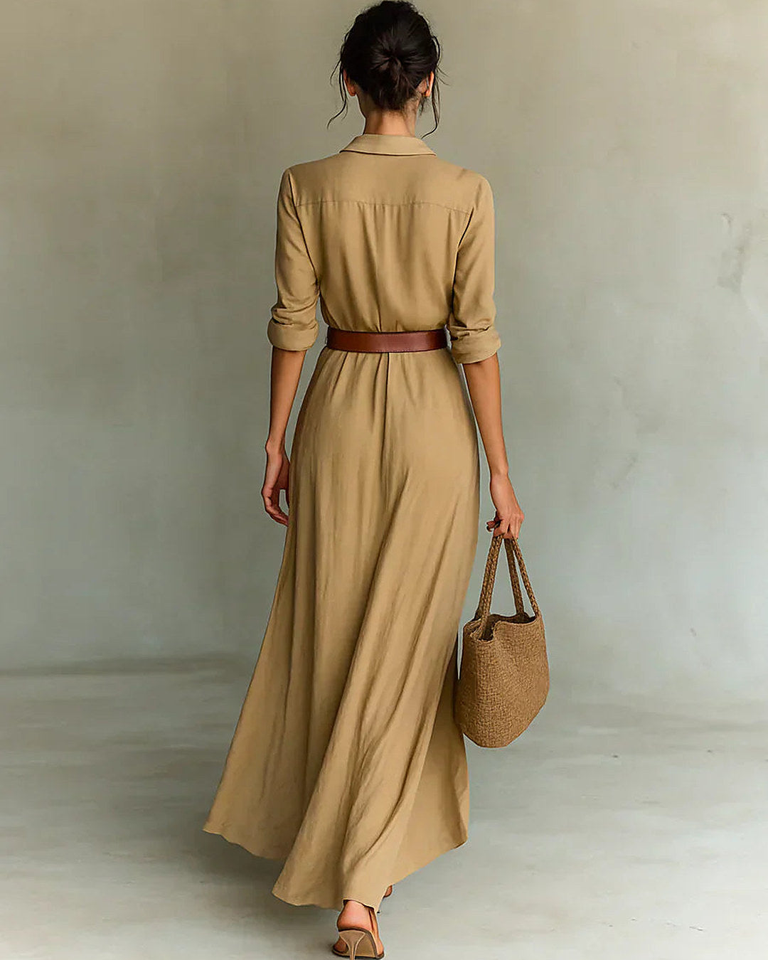 Camilla | Belted Maxi Shirt Dress