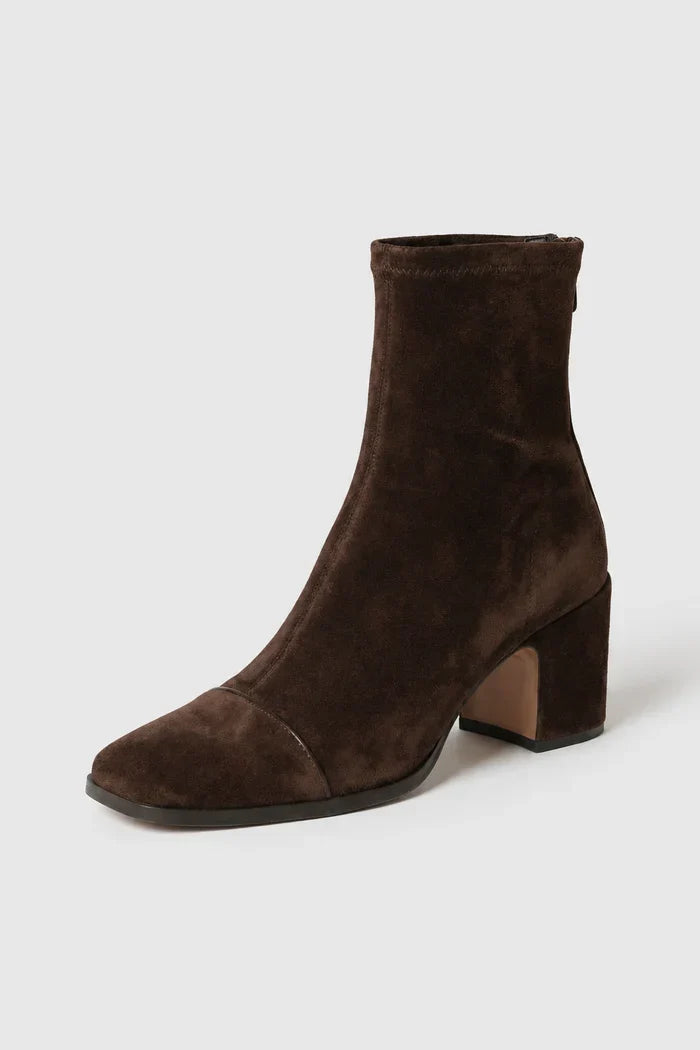 Camille | Square-Toe Suede Ankle Boots