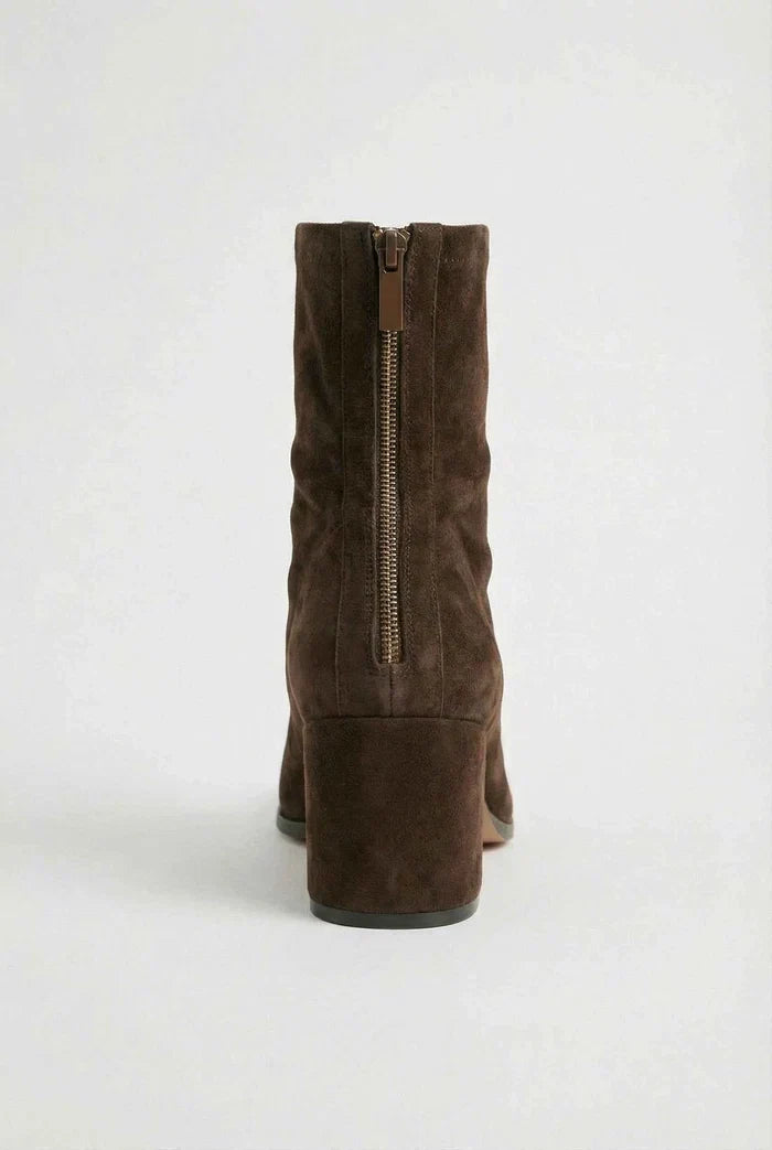 Camille | Square-Toe Suede Ankle Boots