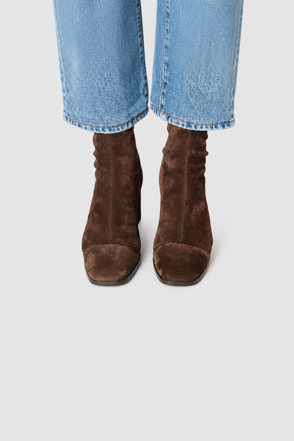 Camille | Square-Toe Suede Ankle Boots