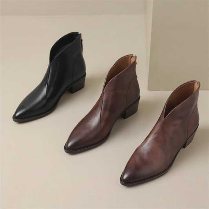 Carmelle | Low Heel Luxury Ankle Boots