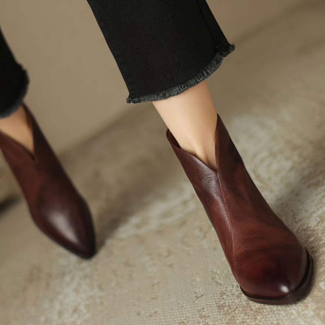 Carmelle | Low Heel Luxury Ankle Boots