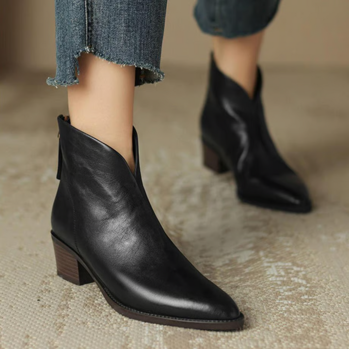 Carmelle | Low Heel Luxury Ankle Boots