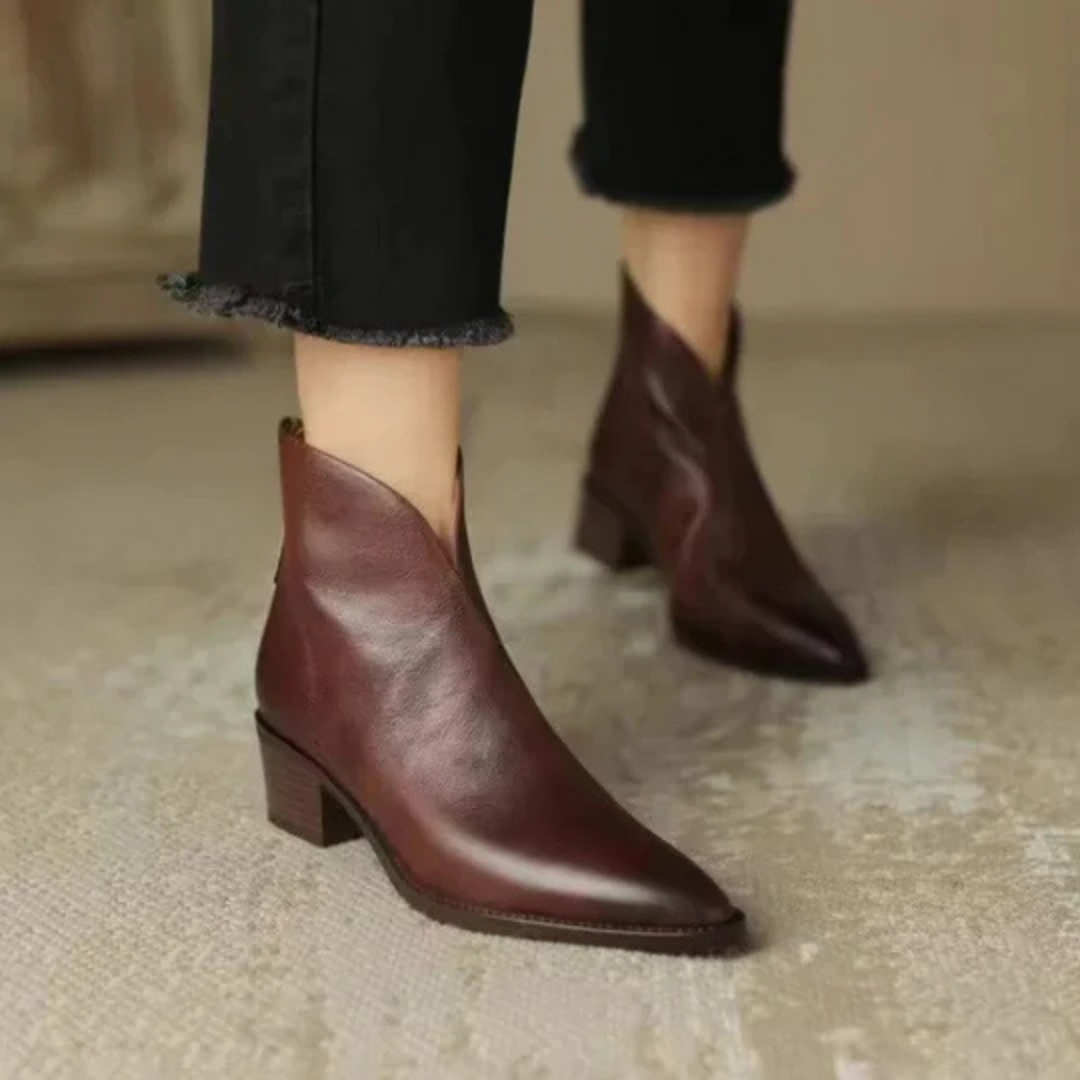 Carmelle | Low Heel Luxury Ankle Boots