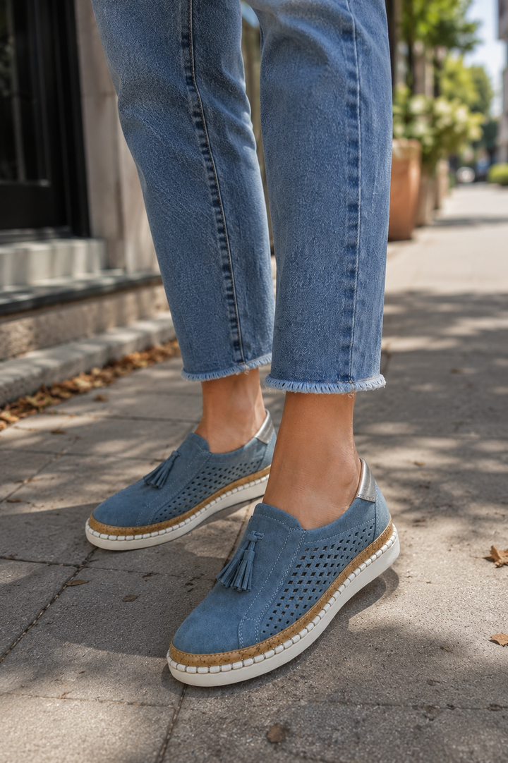 Christine | Tassel Suede Loafers