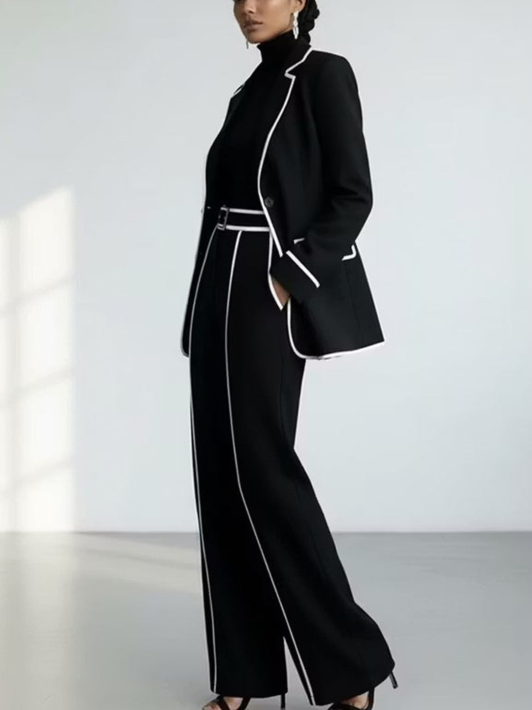Clementina | Contrast-Trim Blazer Suit