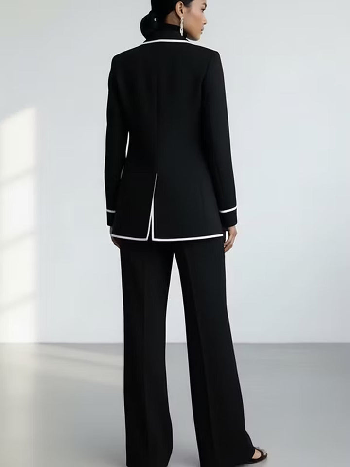 Clementina | Contrast-Trim Blazer Suit