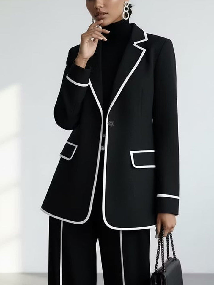 Clementina | Contrast-Trim Blazer Suit
