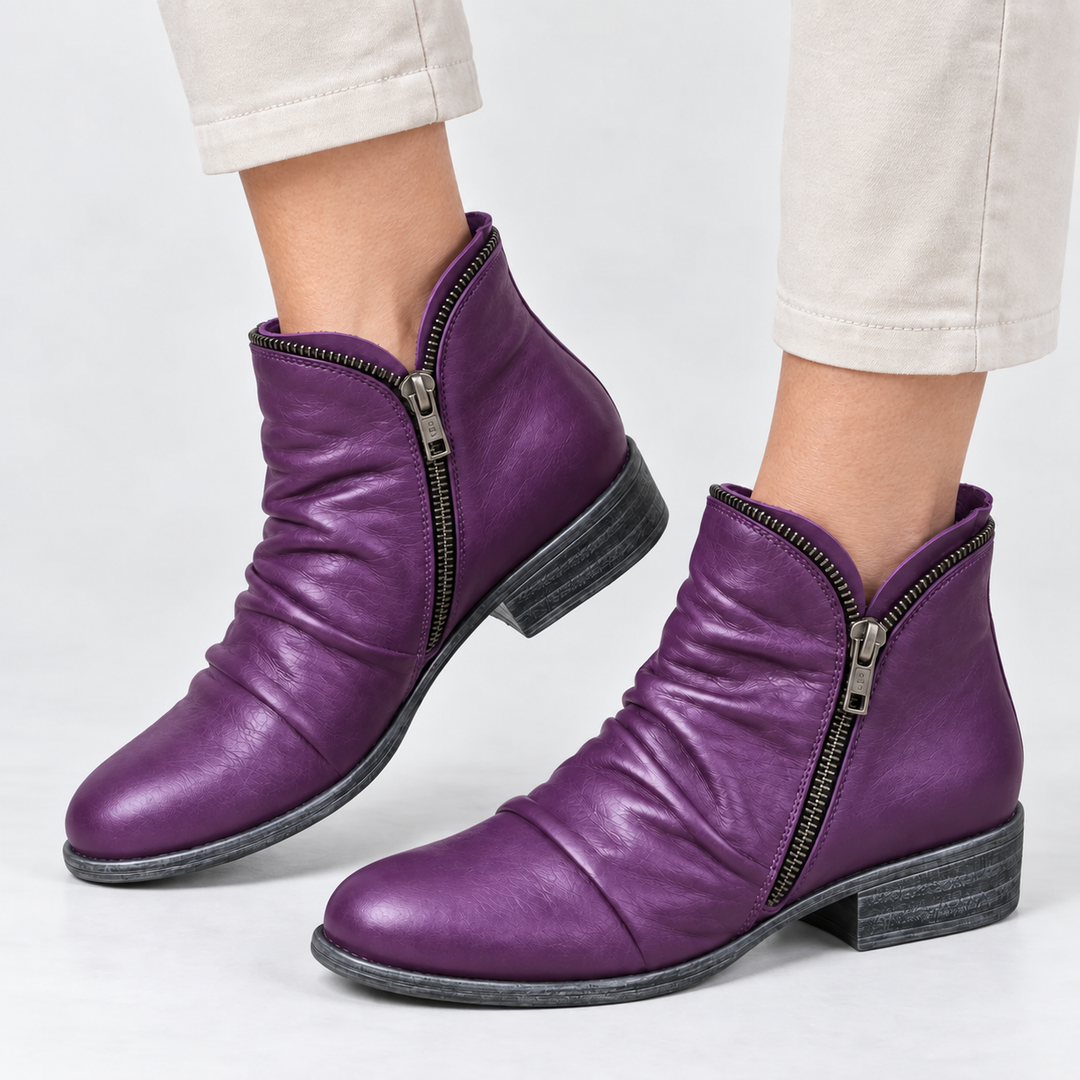 Clementine | Textured Ankle Boots