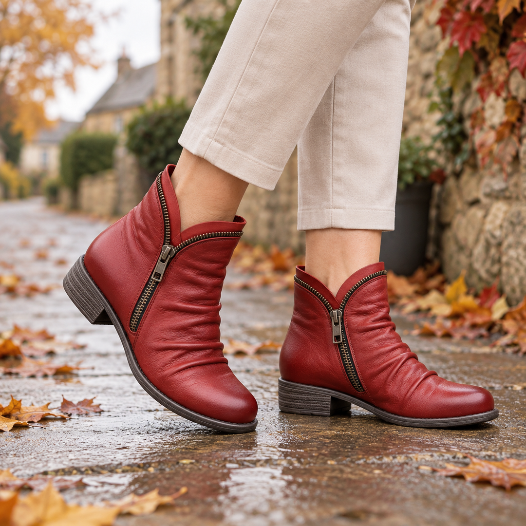 Clementine | Textured Ankle Boots