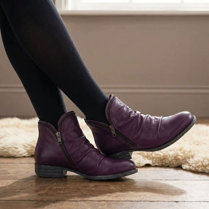 Clementine | Textured Ankle Boots