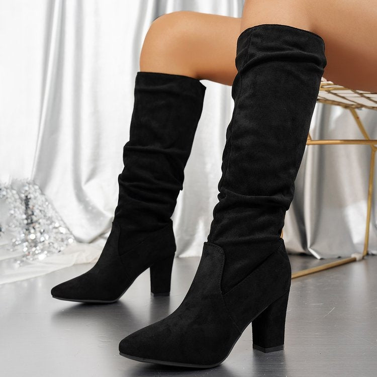 Danielle | Elegant High Heeled Suede Boots