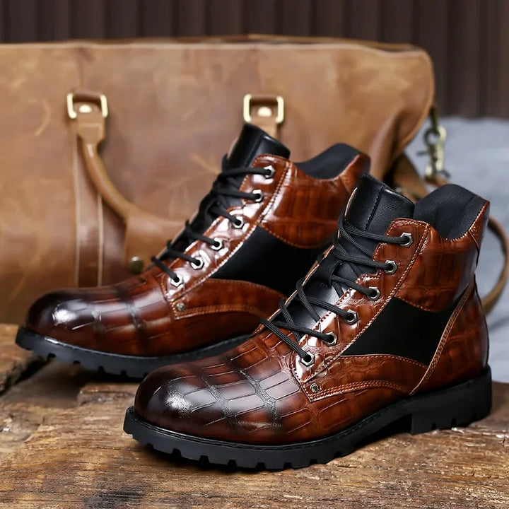 Dante | Croc Leather Boots