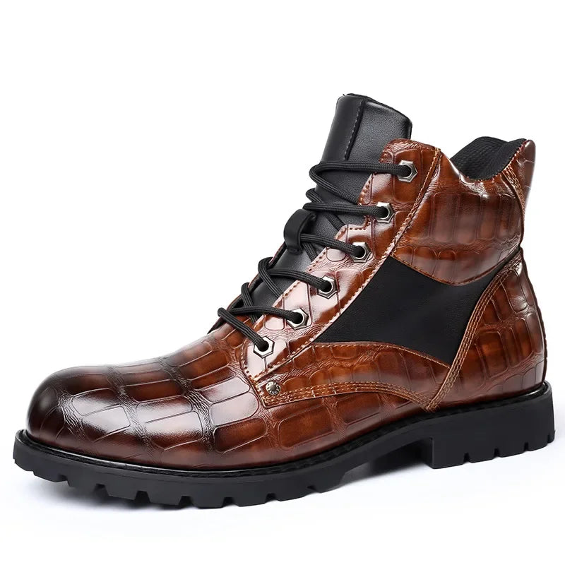 Dante | Croc Leather Boots