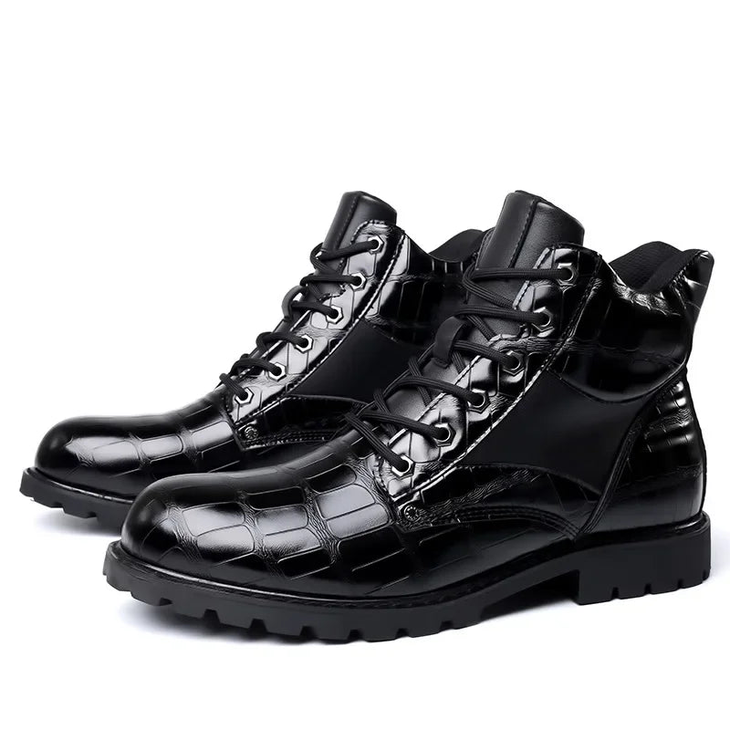Dante | Croc Leather Boots