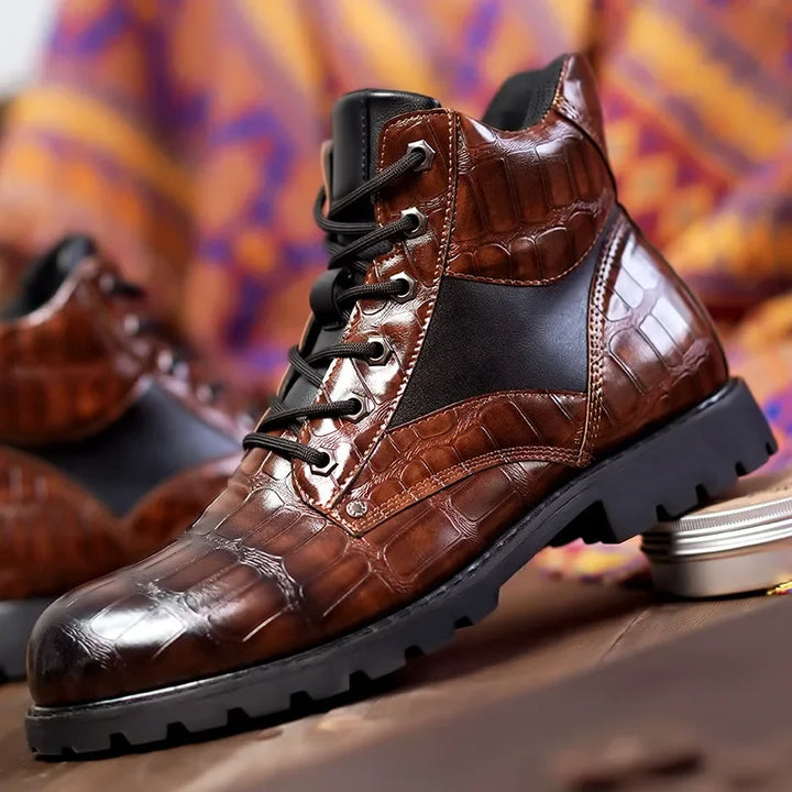 Dante | Croc Leather Boots