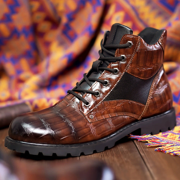 Dante | Croc Leather Boots