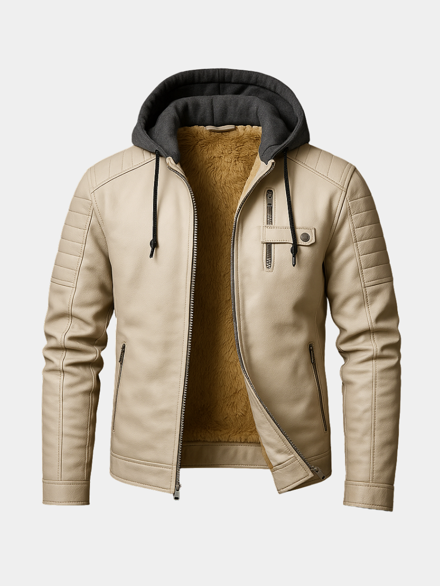 David | Hooded Leather Jacket