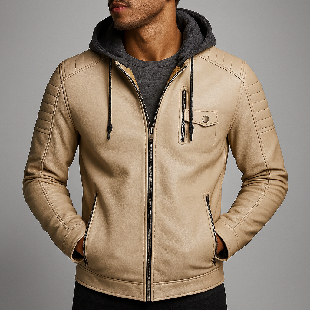 David | Hooded Leather Jacket