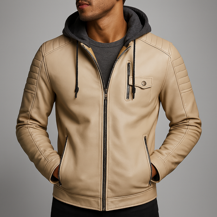 David | Hooded Leather Jacket