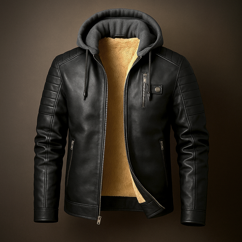 David | Hooded Leather Jacket