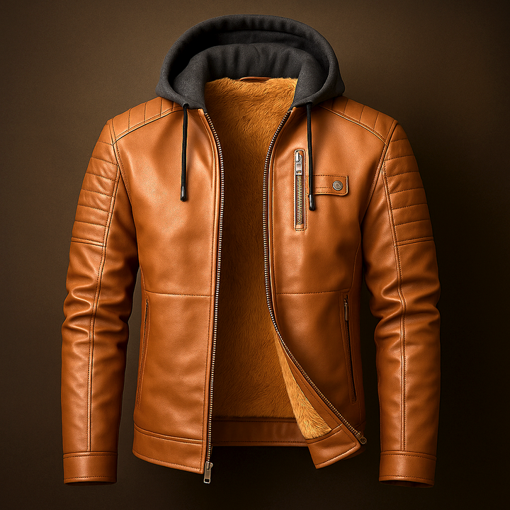 David | Hooded Leather Jacket