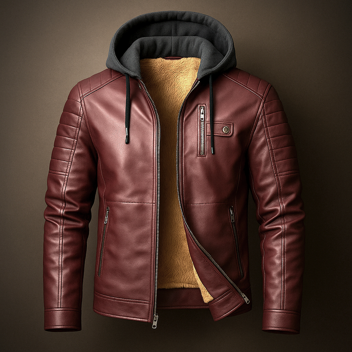 David | Hooded Leather Jacket