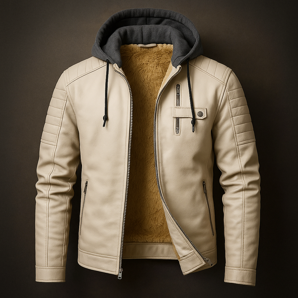 David | Hooded Leather Jacket