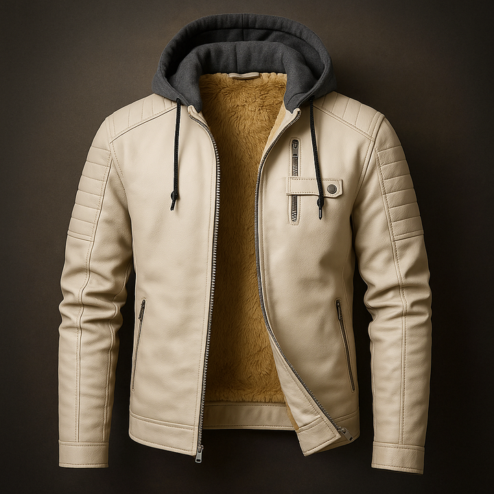 David | Hooded Leather Jacket