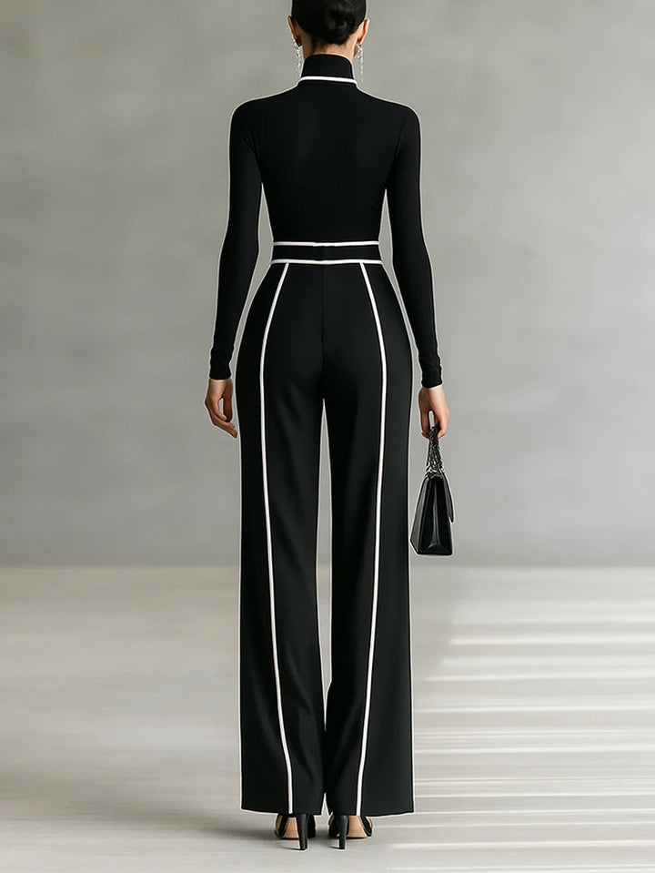 Emma | Elegant Set with High Collar and Wide Pants