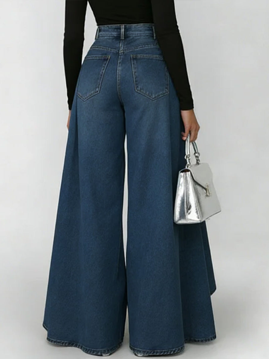 Erizza | High-Waisted Relaxed Wide-Leg Jeans