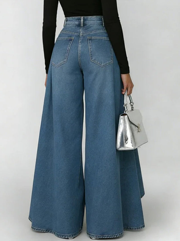Erizza | High-Waisted Relaxed Wide-Leg Jeans