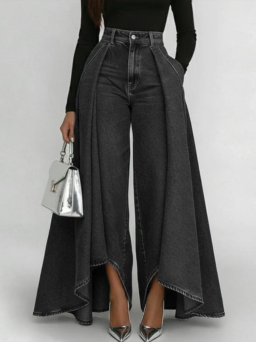 Erizza | High-Waisted Relaxed Wide-Leg Jeans