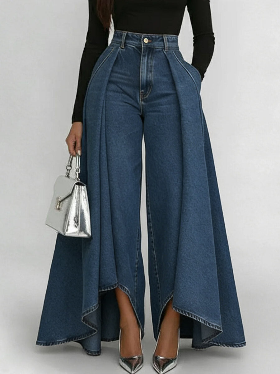 Erizza | High-Waisted Relaxed Wide-Leg Jeans