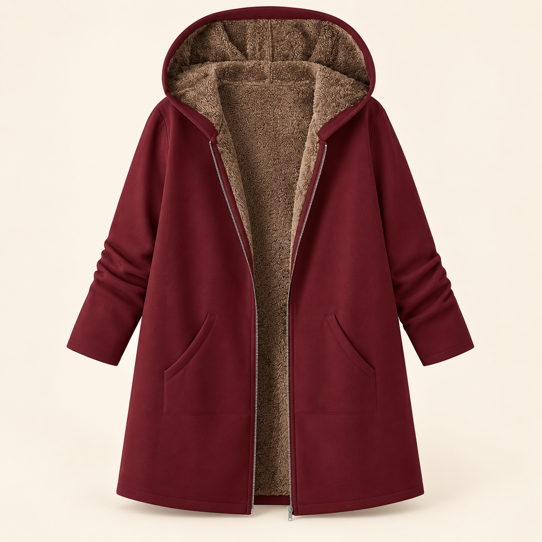 Evelyn | Sherpa-Lined Hooded Coat