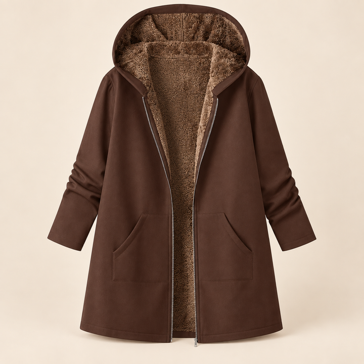 Evelyn | Sherpa-Lined Hooded Coat