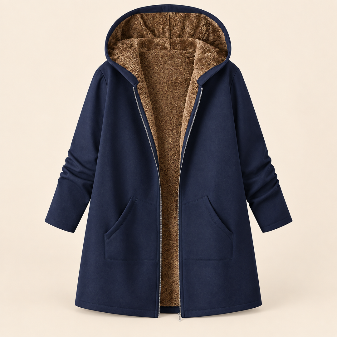 Evelyn | Sherpa-Lined Hooded Coat
