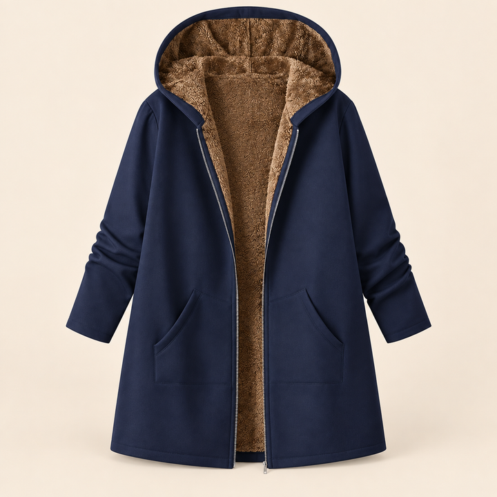 Evelyn | Sherpa-Lined Hooded Coat