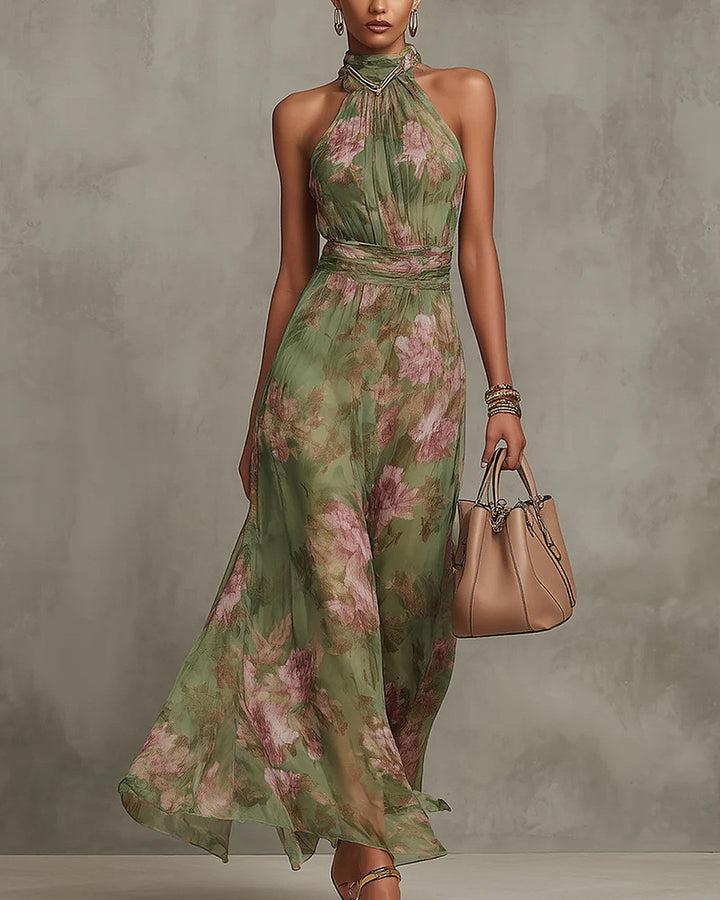 Fiorina | Floral Halter Maxi Dress