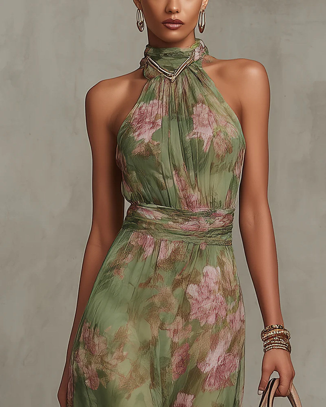 Fiorina | Floral Halter Maxi Dress