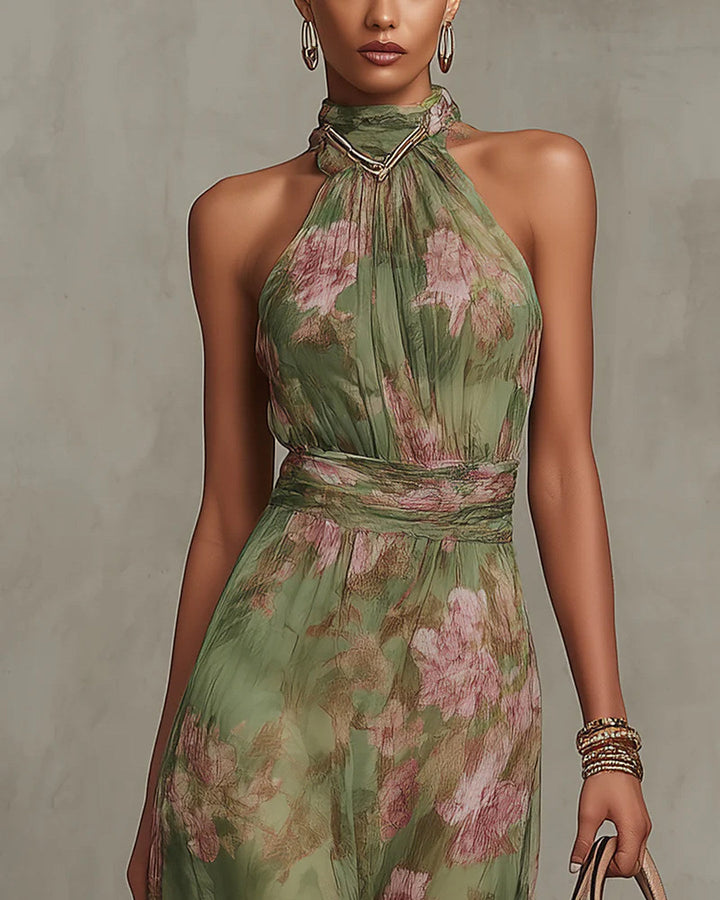 Fiorina | Floral Halter Maxi Dress